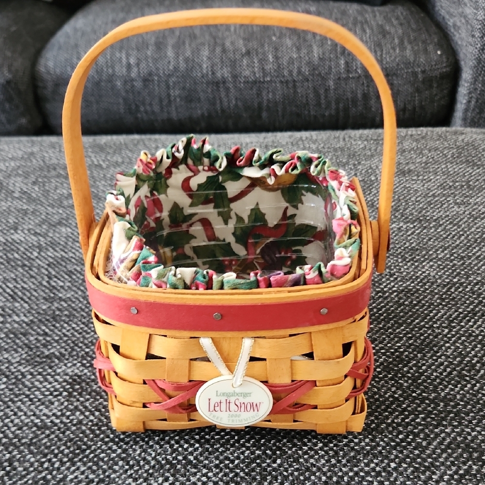 Longaberger Festive Basket with Red and Tan Accents